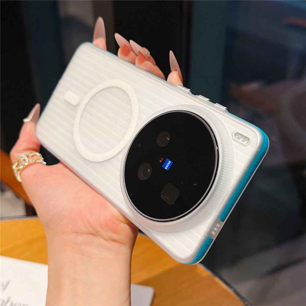 For vivo X300 Ultra 5G Magnetic Phone Case Matte Texture Shockproof Protective PC Cover - Blue
