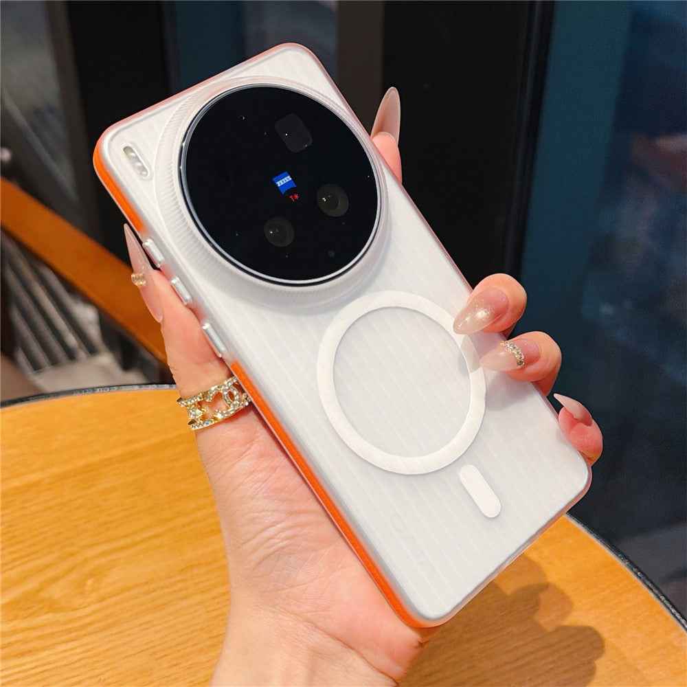 For vivo X300 Ultra 5G Magnetic Phone Case Matte Texture Shockproof Protective PC Cover - Orange