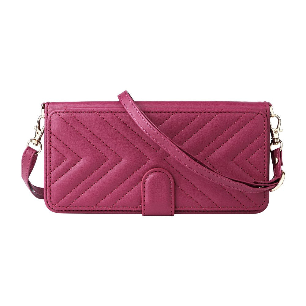 For vivo X300 FE 5G / S50 Pro mini 5G Leather Case Stand Wallet Phone Cover with Shoulder  /  Wrist Strap - Rose