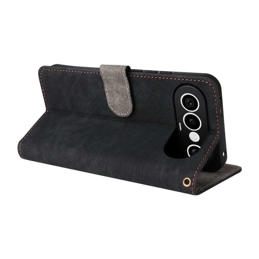 For vivo X300 FE 5G / S50 Pro mini 5G Wallet RFID Blocking PU Leather Phone Cover Stand with Strap - Black