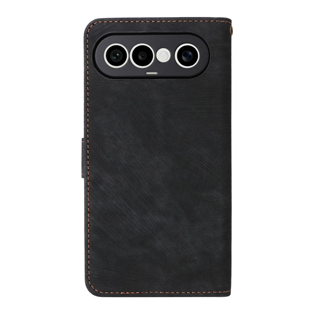 For vivo X300 FE 5G / S50 Pro mini 5G Wallet RFID Blocking PU Leather Phone Cover Stand with Strap - Black