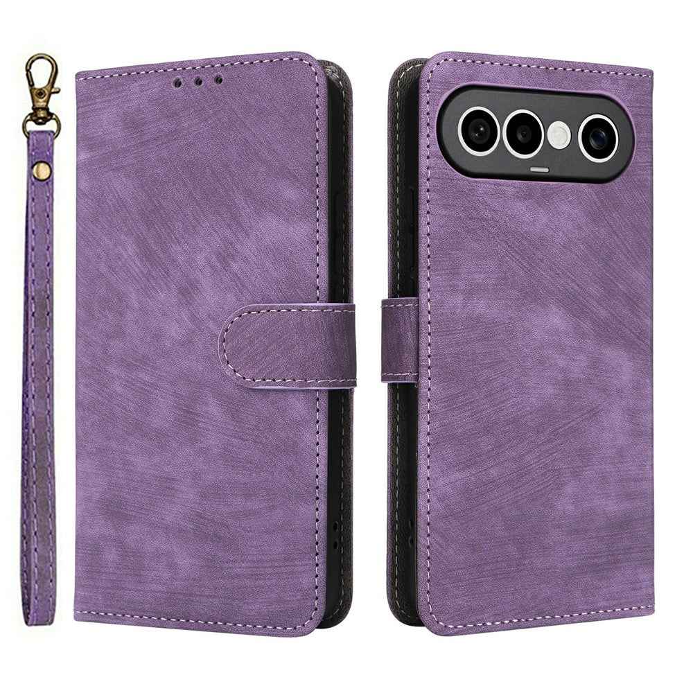 For vivo X300 FE 5G / S50 Pro mini 5G Wallet RFID Blocking PU Leather Phone Cover Stand with Strap - Purple