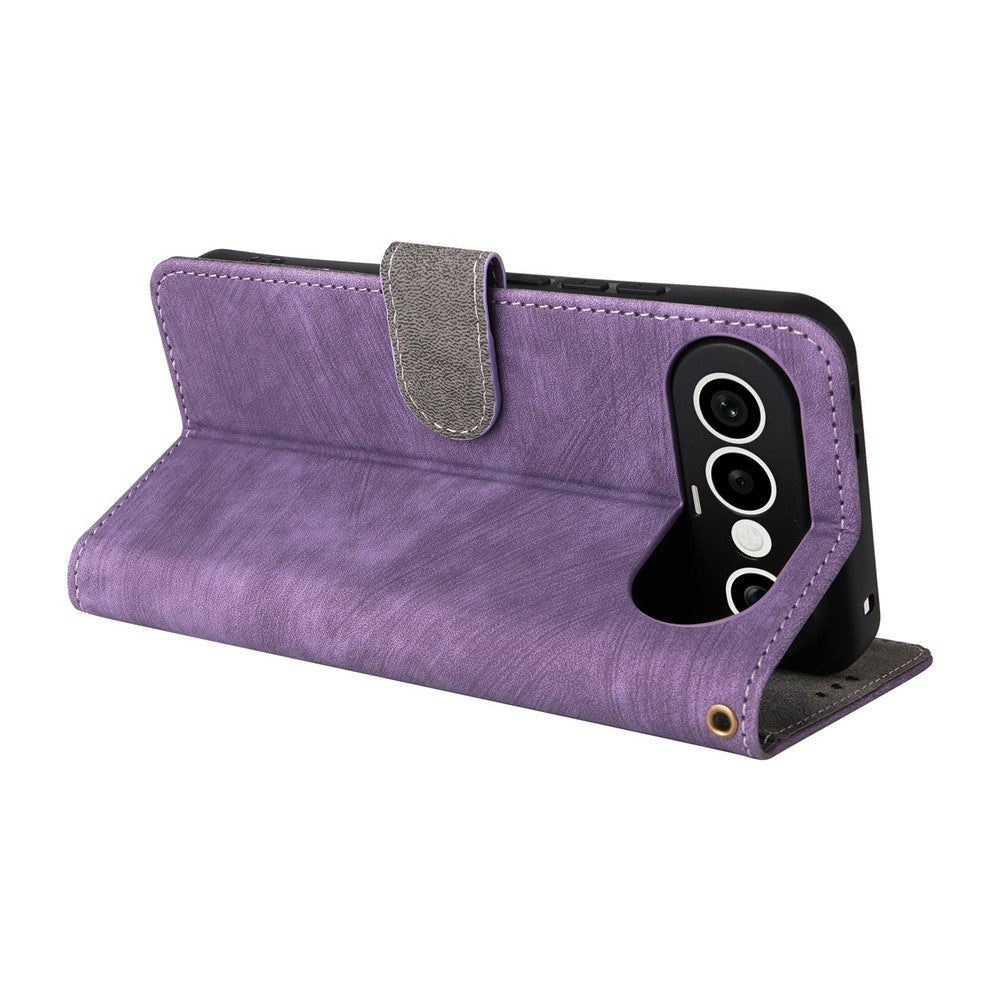 For vivo X300 FE 5G / S50 Pro mini 5G Wallet RFID Blocking PU Leather Phone Cover Stand with Strap - Purple