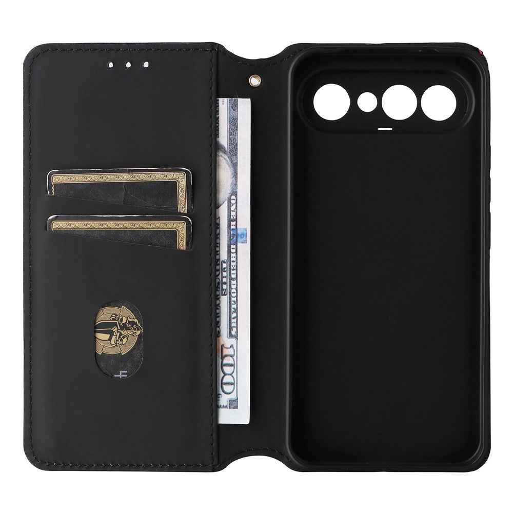 For vivo X300 FE 5G / S50 Pro mini 5G Case Wallet Rhombus Imprinted PU Leather Phone Cover - Black