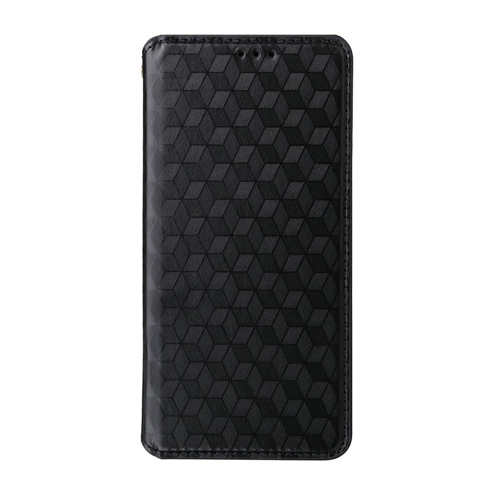 For vivo X300 FE 5G / S50 Pro mini 5G Case Wallet Rhombus Imprinted PU Leather Phone Cover - Black