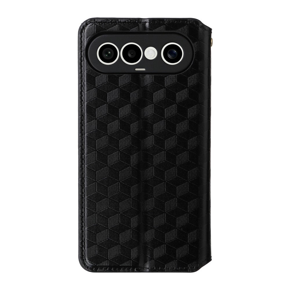 For vivo X300 FE 5G / S50 Pro mini 5G Case Wallet Rhombus Imprinted PU Leather Phone Cover - Black