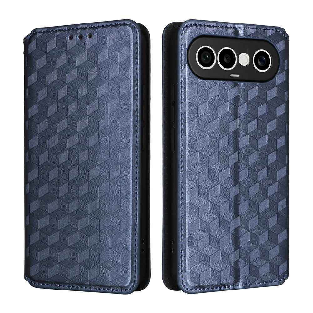 For vivo X300 FE 5G / S50 Pro mini 5G Case Wallet Rhombus Imprinted PU Leather Phone Cover - Blue