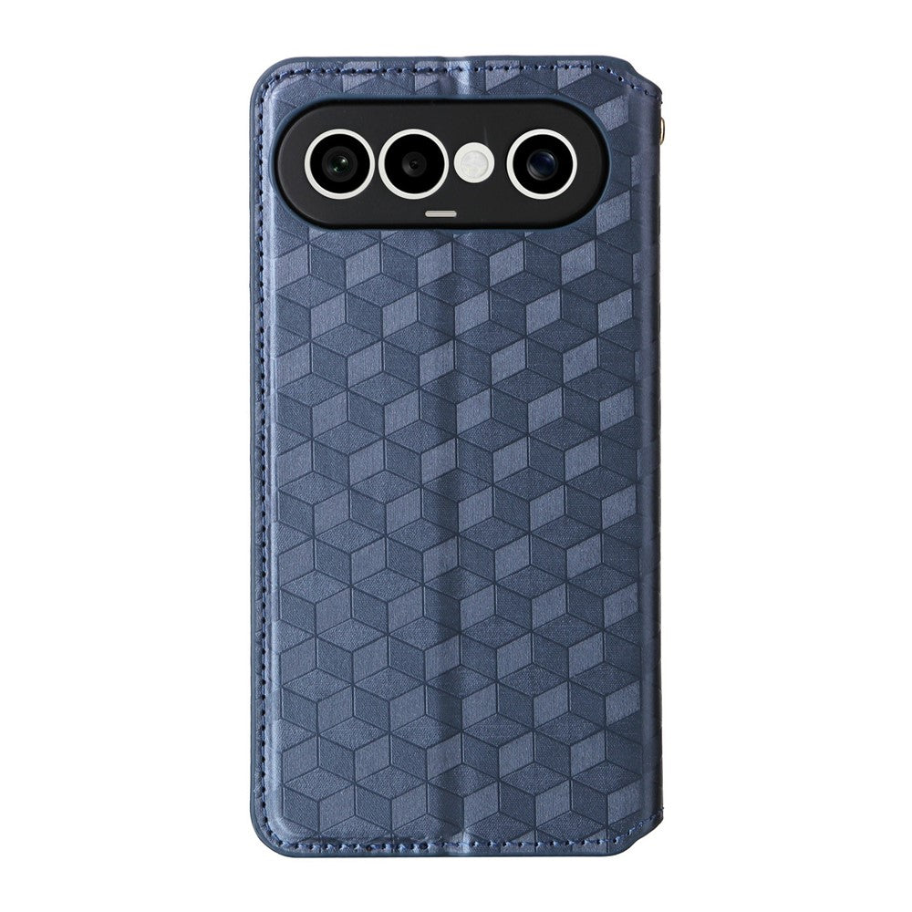 For vivo X300 FE 5G / S50 Pro mini 5G Case Wallet Rhombus Imprinted PU Leather Phone Cover - Blue
