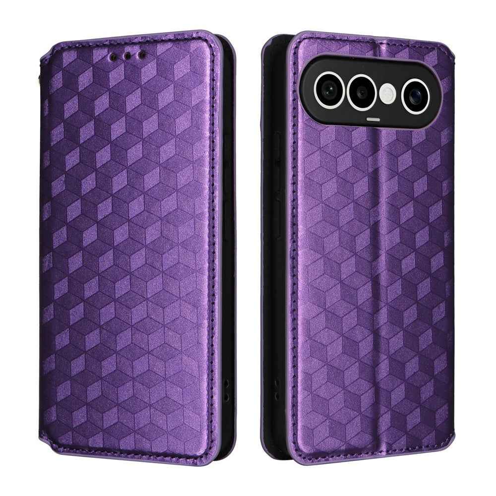 For vivo X300 FE 5G / S50 Pro mini 5G Case Wallet Rhombus Imprinted PU Leather Phone Cover - Purple