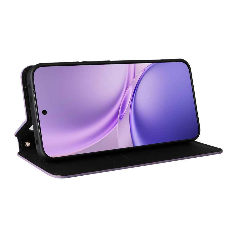 For vivo X300 FE 5G / S50 Pro mini 5G Case Wallet Rhombus Imprinted PU Leather Phone Cover - Purple
