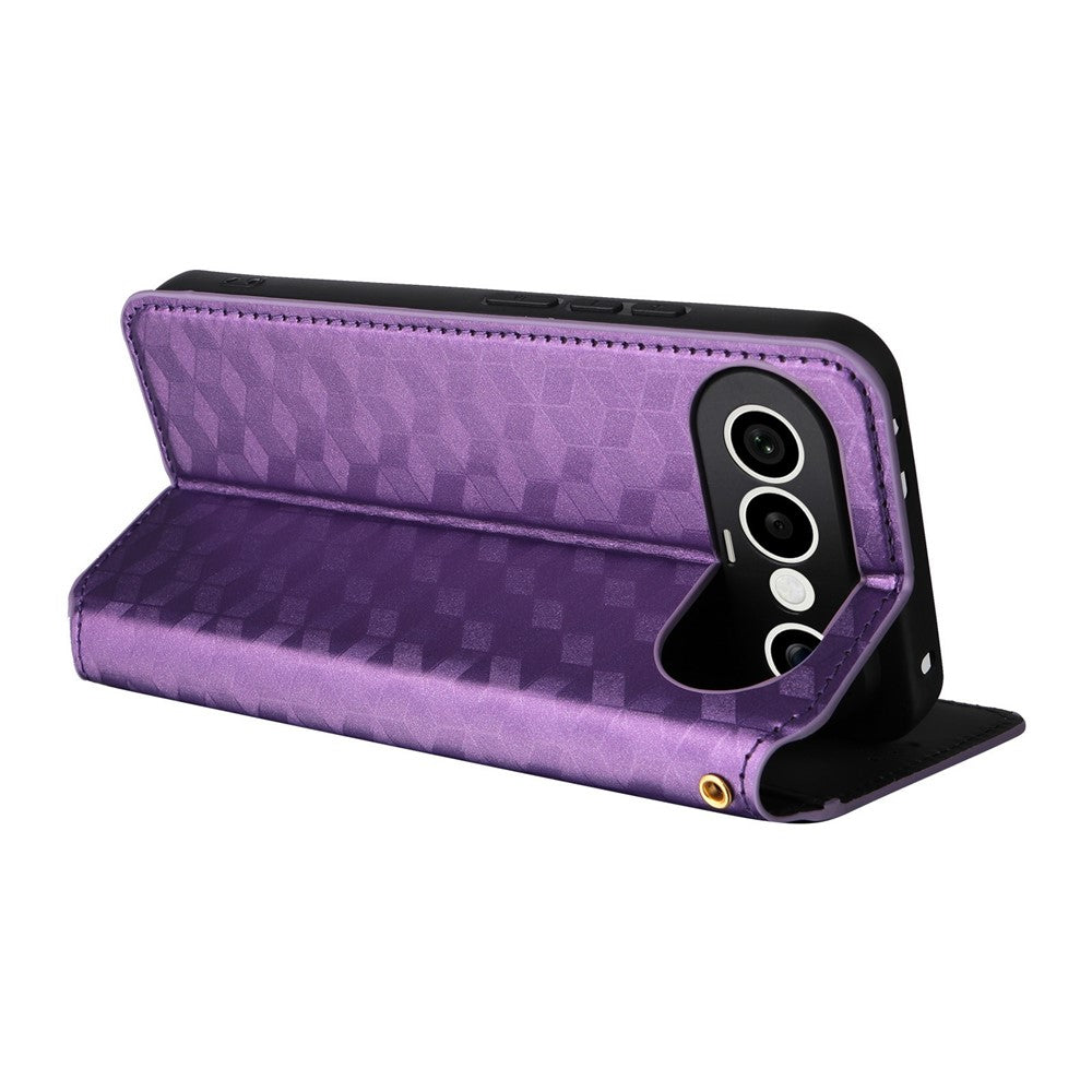 For vivo X300 FE 5G / S50 Pro mini 5G Case Wallet Rhombus Imprinted PU Leather Phone Cover - Purple