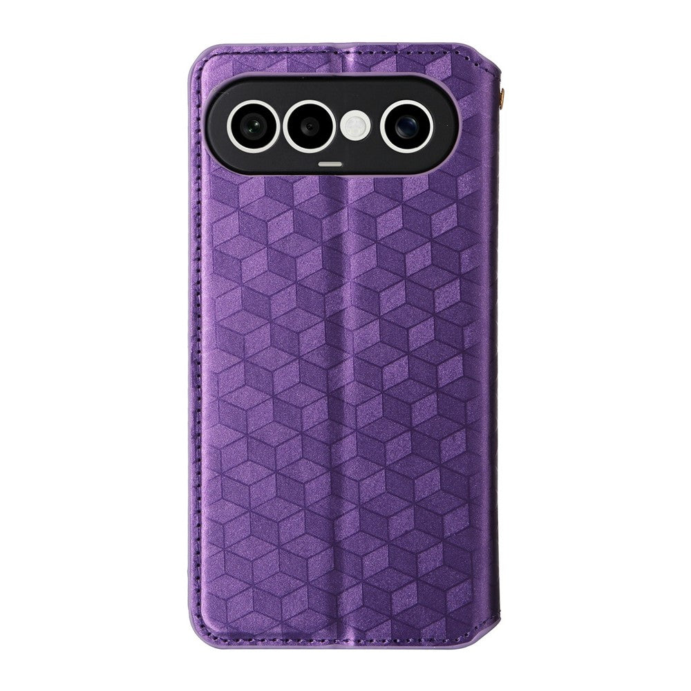 For vivo X300 FE 5G / S50 Pro mini 5G Case Wallet Rhombus Imprinted PU Leather Phone Cover - Purple