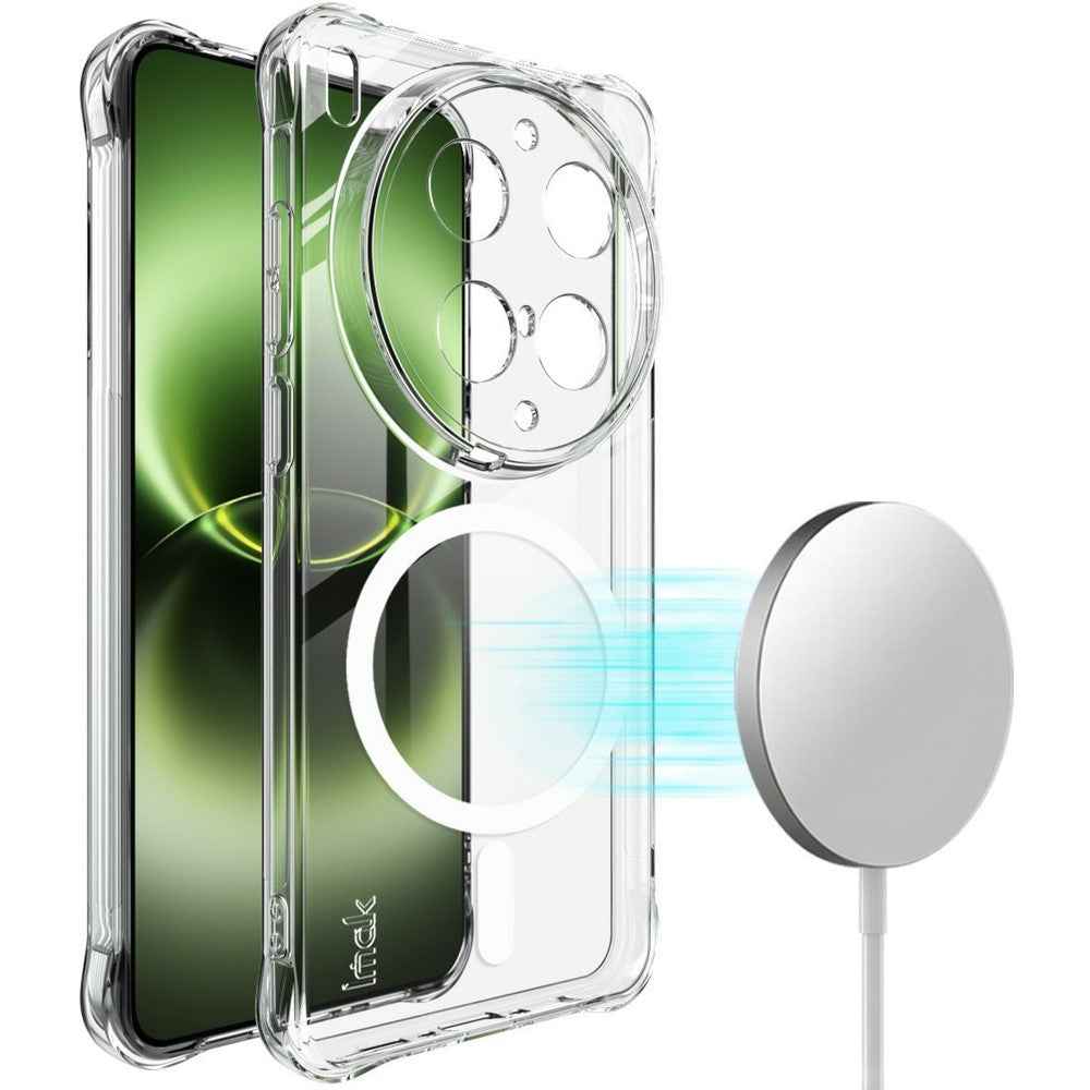 IMAK for vivo X300 Ultra 5G Magnetic Case Airbag Shockproof Protection TPU Phone Cover - Transparent