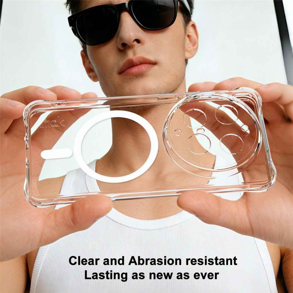 IMAK for vivo X300 Ultra 5G Magnetic Case Airbag Shockproof Protection TPU Phone Cover - Transparent