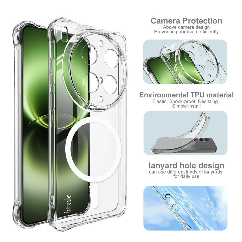 IMAK for vivo X300 Ultra 5G Magnetic Case Airbag Shockproof Protection TPU Phone Cover - Transparent