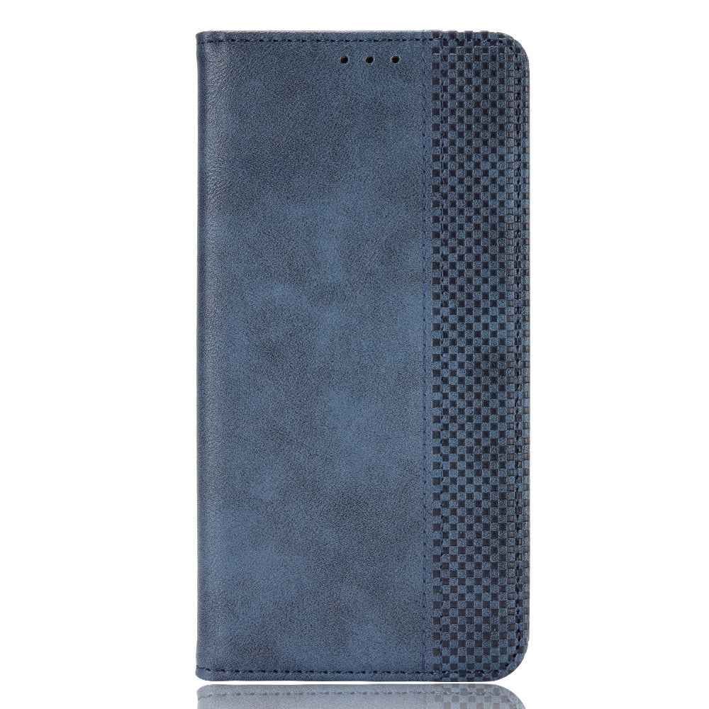 For vivo S50 Pro mini 5G / vivo X300 FE 5G Leather Case Wallet Stand Retro Texture Phone Cover - Blue