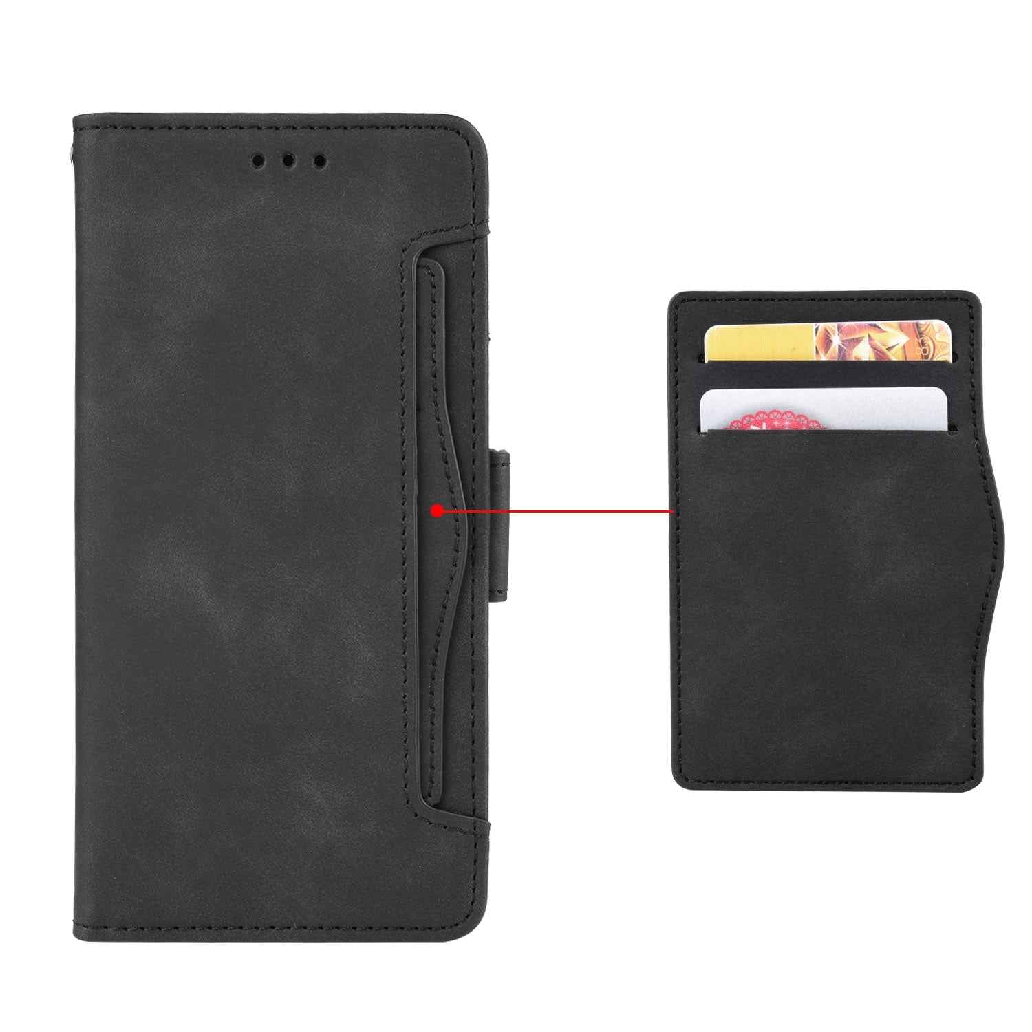 For vivo X300 Ultra 5G Leather Case Phone Wallet Cover with Multiple Card Slots - Black