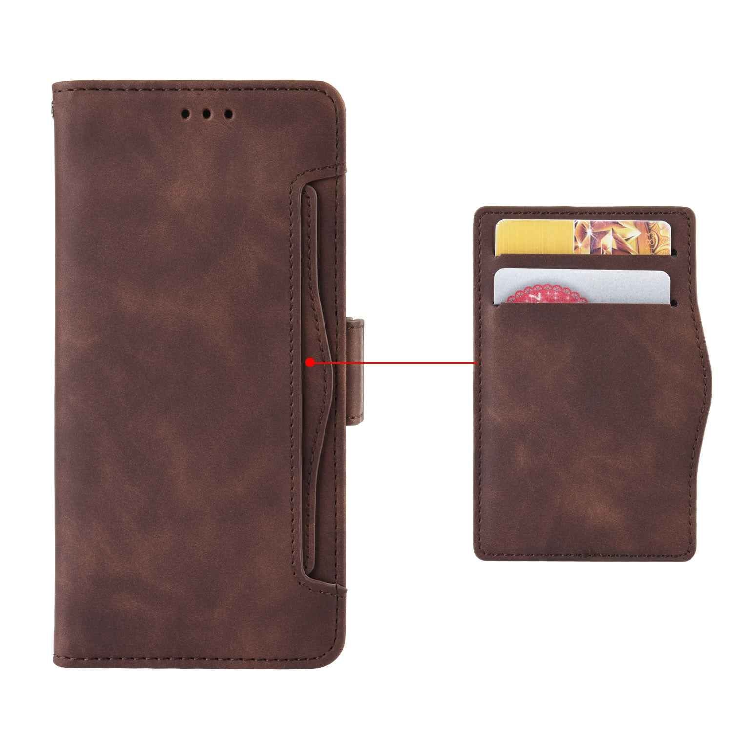For vivo X300 Ultra 5G Leather Case Phone Wallet Cover with Multiple Card Slots - Brown