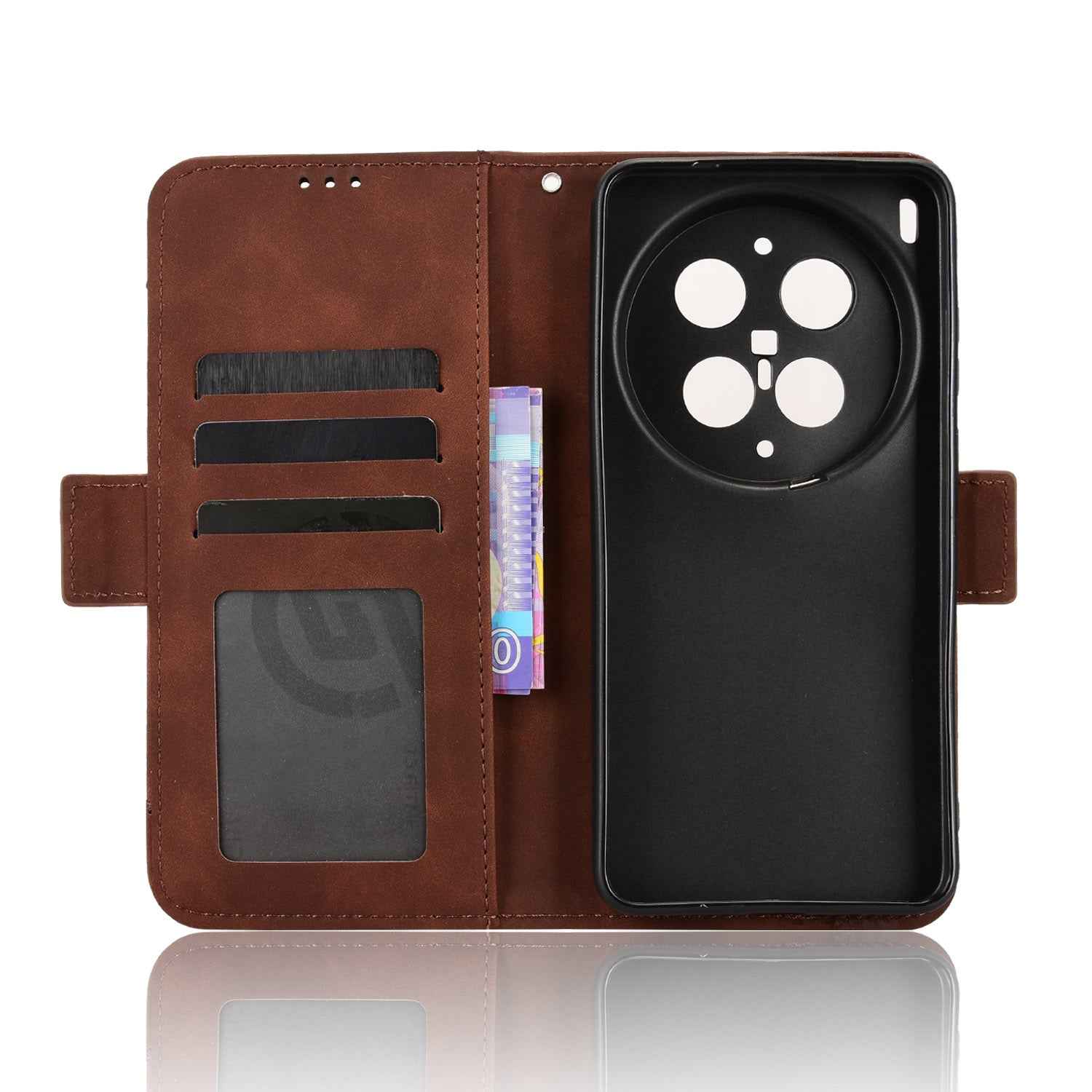 For vivo X300 Ultra 5G Leather Case Phone Wallet Cover with Multiple Card Slots - Brown