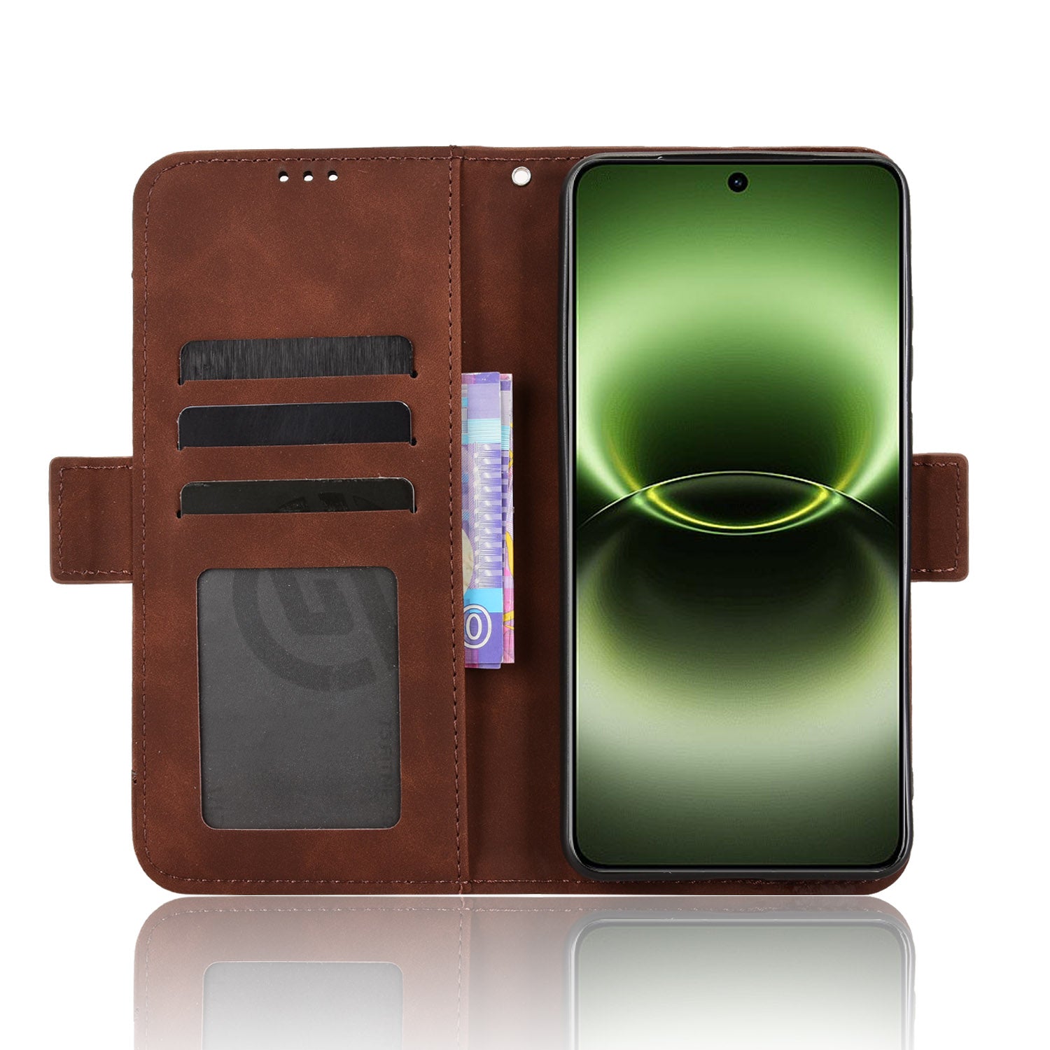 For vivo X300 Ultra 5G Leather Case Phone Wallet Cover with Multiple Card Slots - Brown