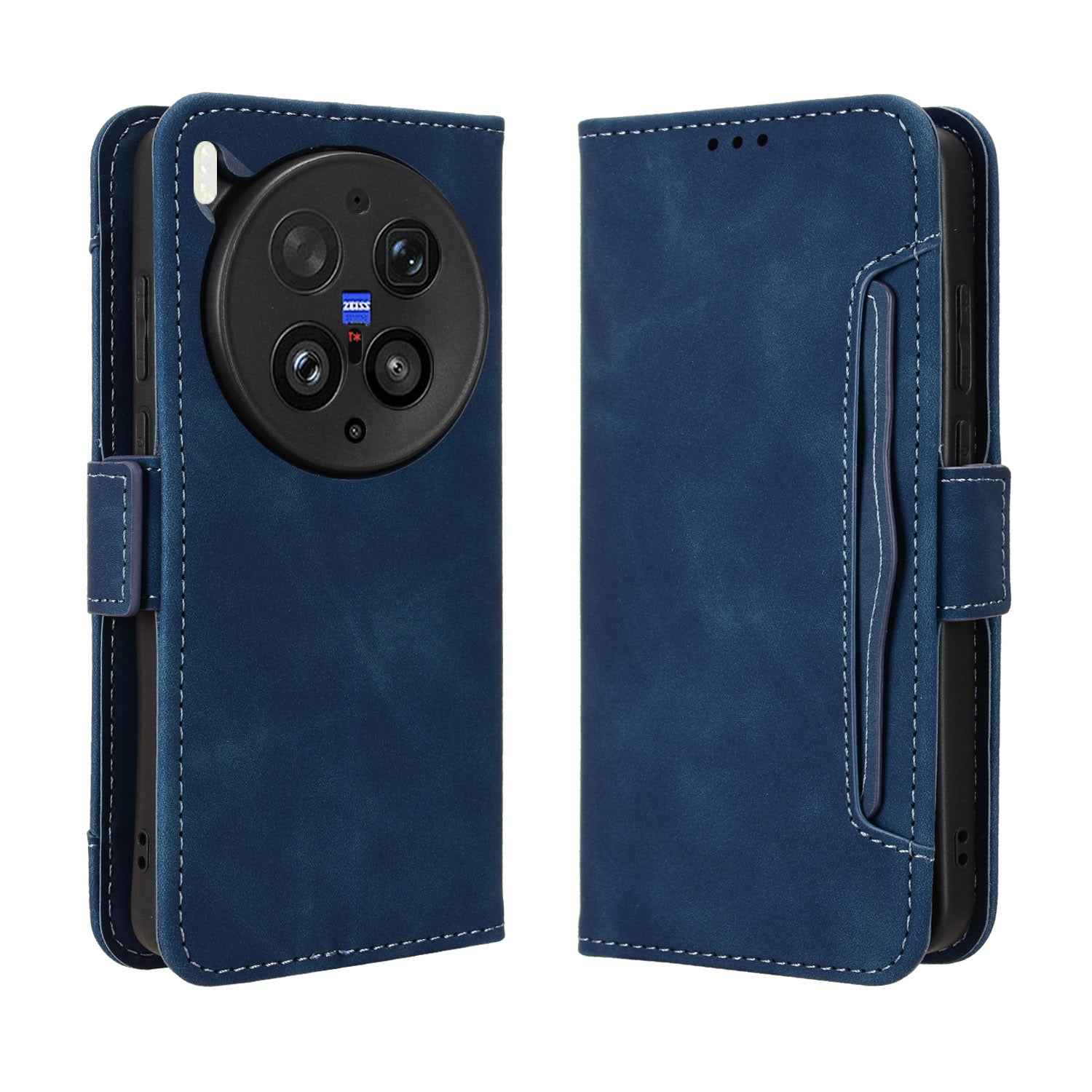 For vivo X300 Ultra 5G Leather Case Phone Wallet Cover with Multiple Card Slots - Blue