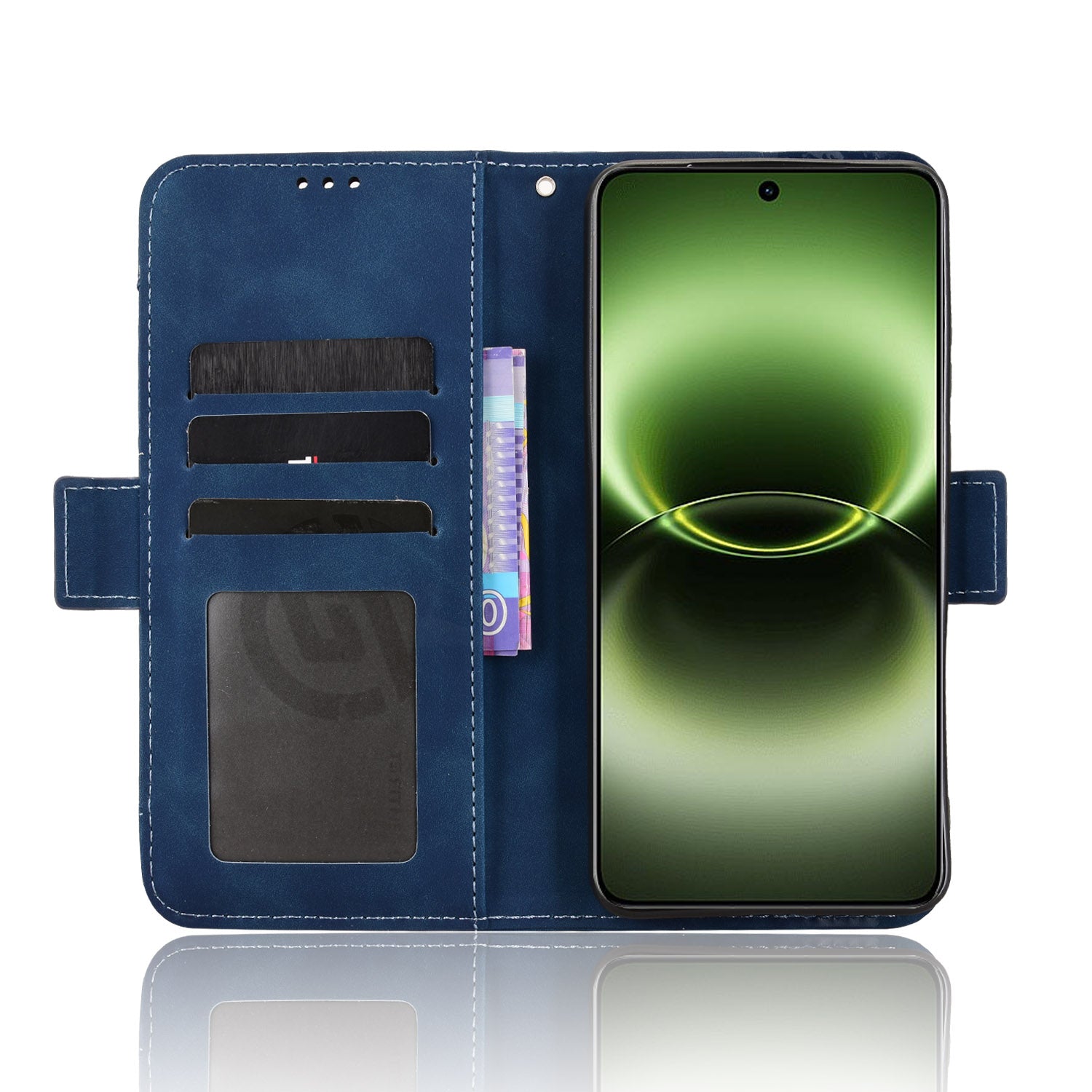For vivo X300 Ultra 5G Leather Case Phone Wallet Cover with Multiple Card Slots - Blue