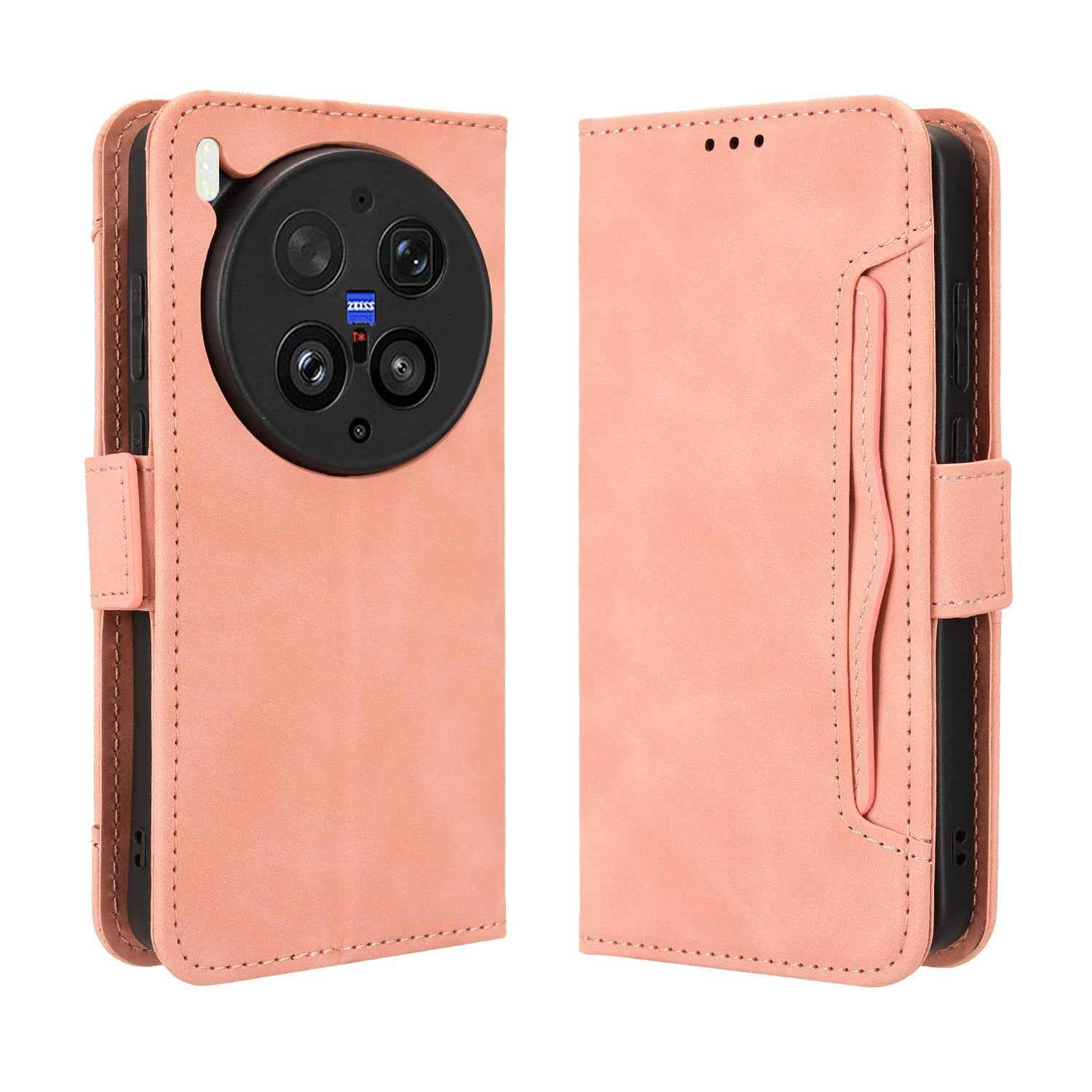 For vivo X300 Ultra 5G Leather Case Phone Wallet Cover with Multiple Card Slots - Pink