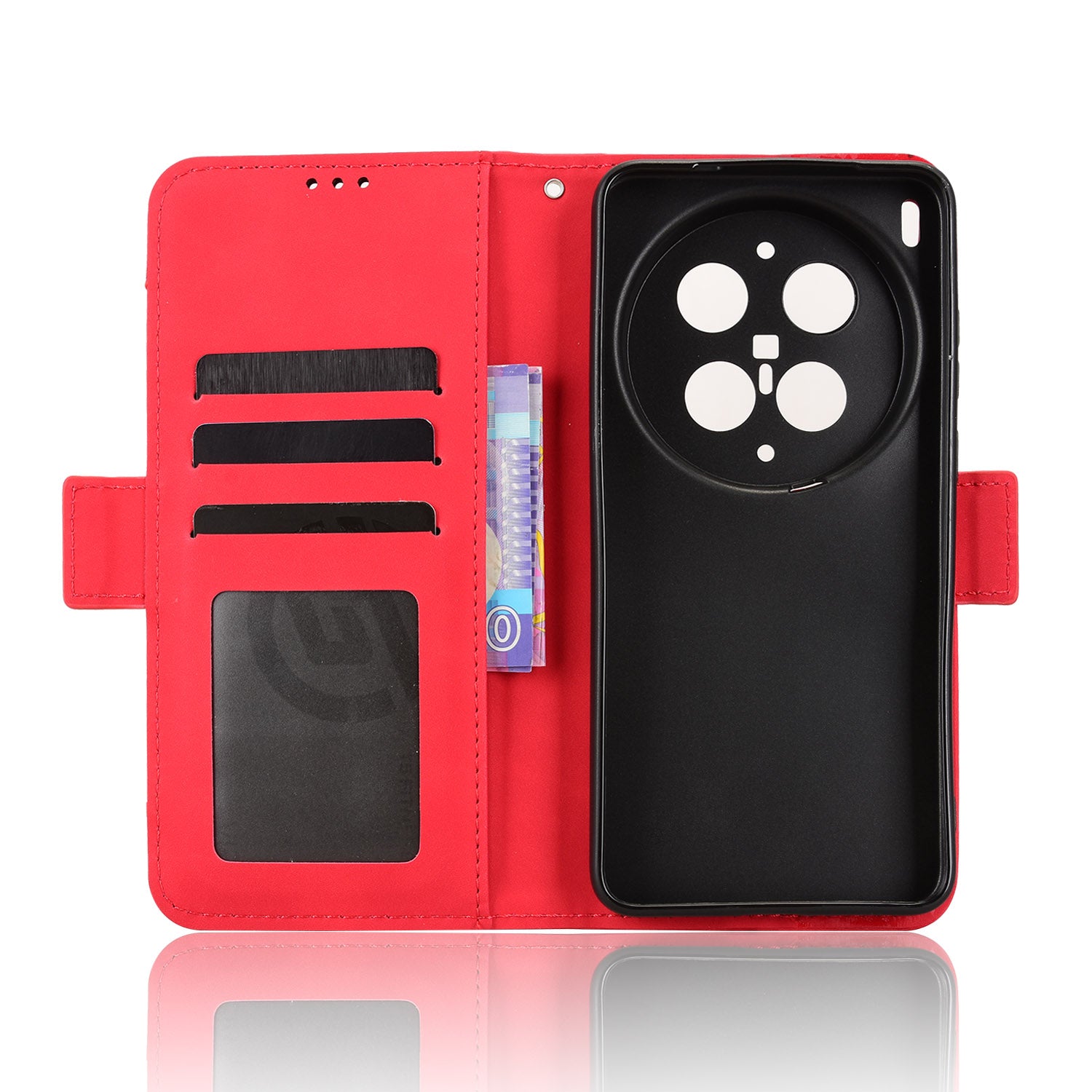 For vivo X300 Ultra 5G Leather Case Phone Wallet Cover with Multiple Card Slots - Red