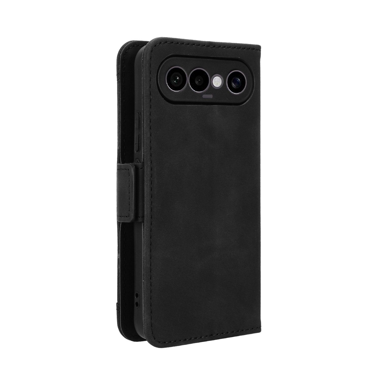 For vivo S50 Pro mini 5G / vivo X300 FE 5G Leather Case Phone Wallet Cover with Multiple Card Slots - Black