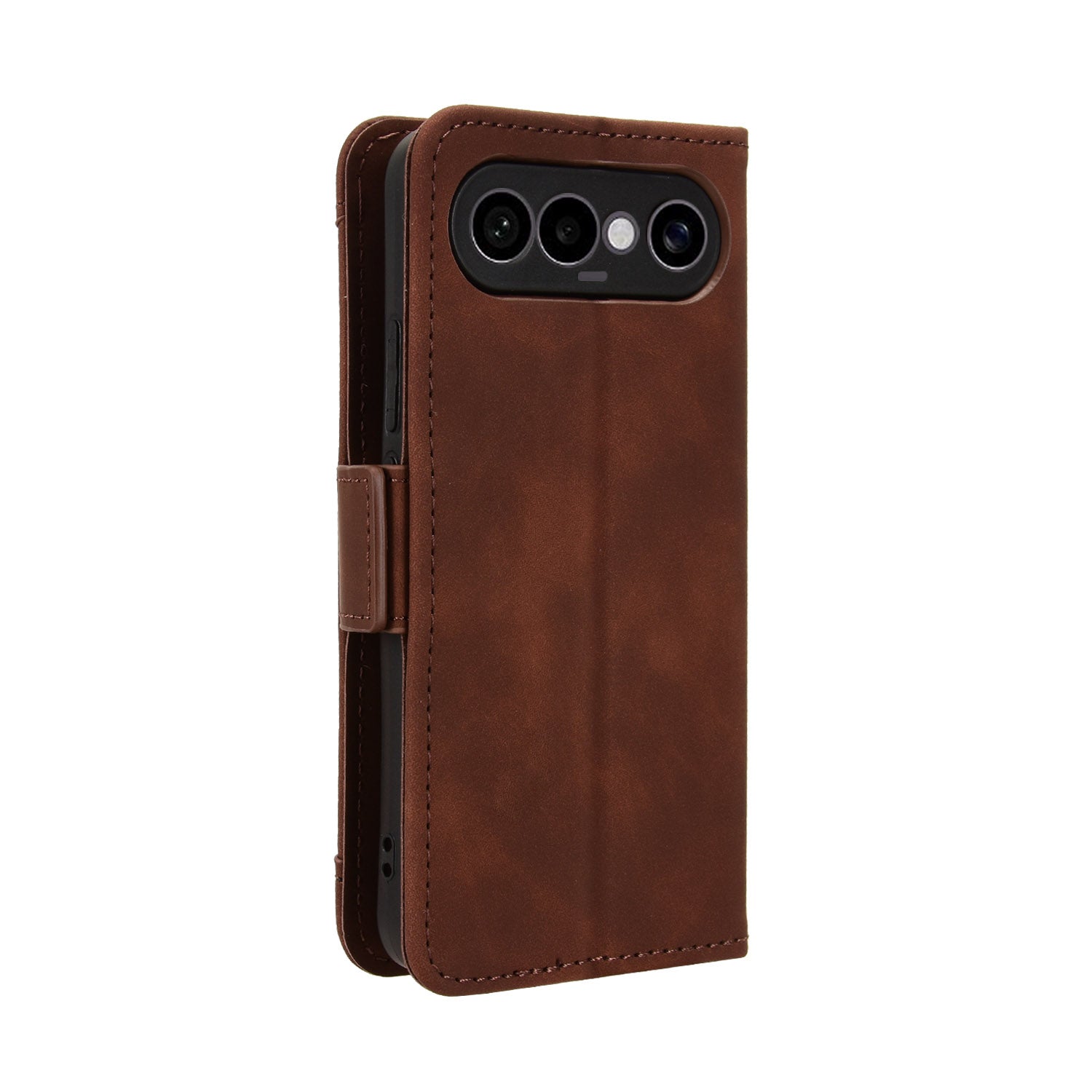 For vivo S50 Pro mini 5G / vivo X300 FE 5G Leather Case Phone Wallet Cover with Multiple Card Slots - Brown