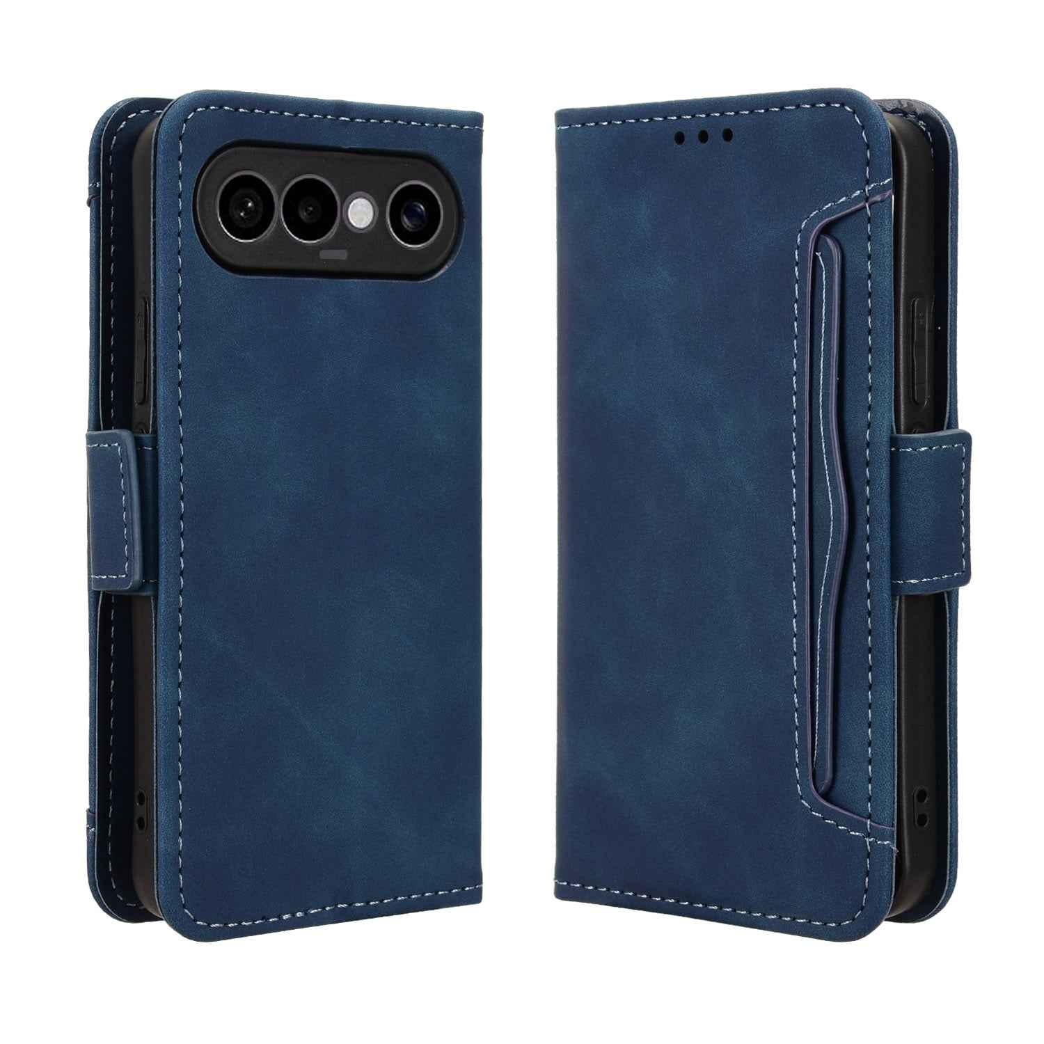 For vivo S50 Pro mini 5G / vivo X300 FE 5G Leather Case Phone Wallet Cover with Multiple Card Slots - Blue