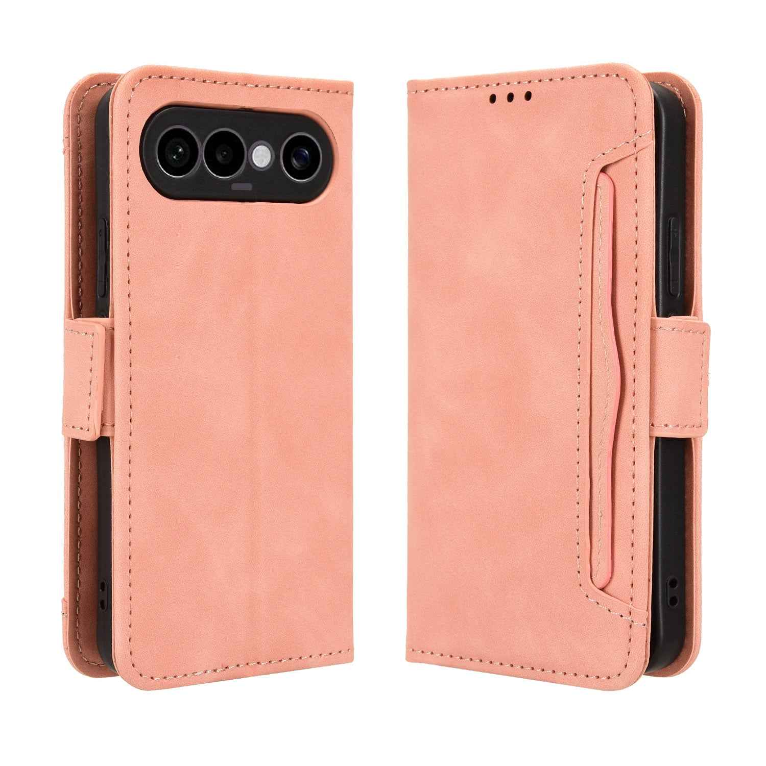 For vivo S50 Pro mini 5G / vivo X300 FE 5G Leather Case Phone Wallet Cover with Multiple Card Slots - Pink