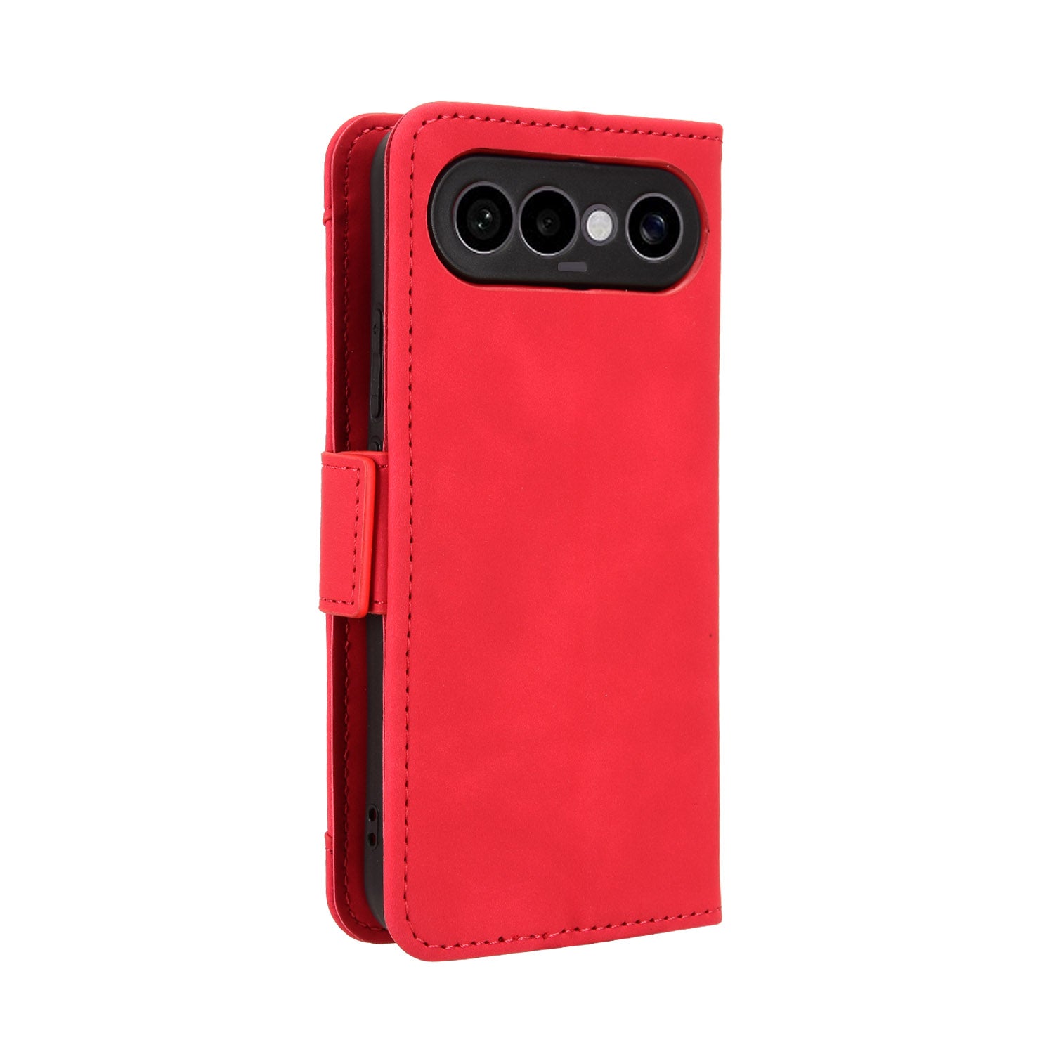 For vivo S50 Pro mini 5G / vivo X300 FE 5G Leather Case Phone Wallet Cover with Multiple Card Slots - Red