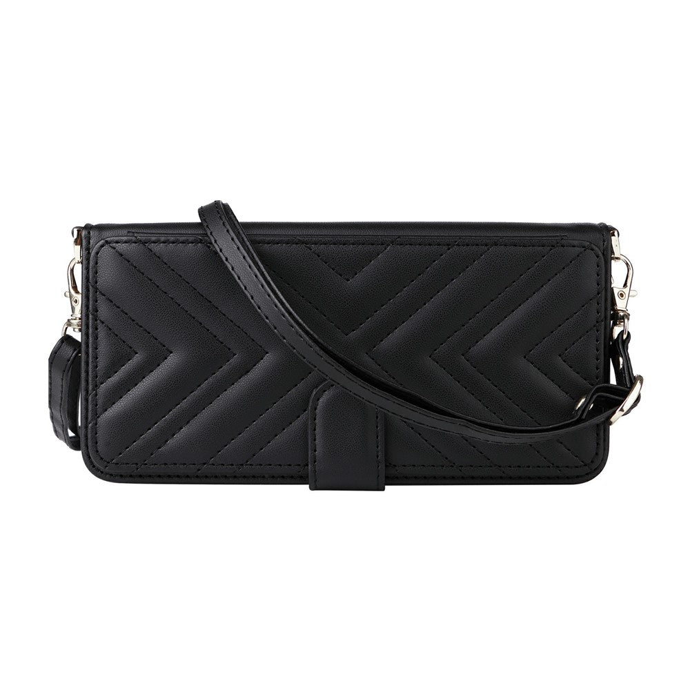 For vivo X300 Ultra 5G Leather Case Stand Wallet Phone Cover with Shoulder  /  Wrist Strap - Black