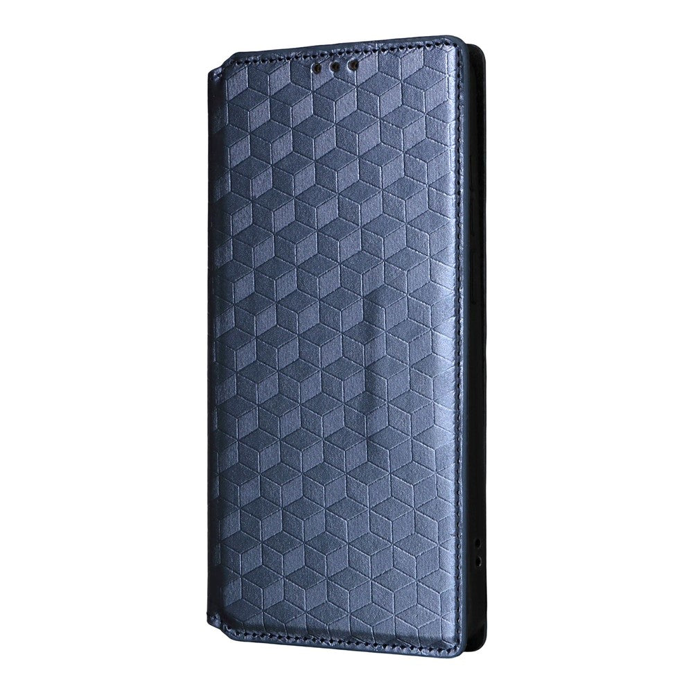 For vivo X300 Ultra 5G Case Wallet Rhombus Imprinted PU Leather Phone Cover - Blue