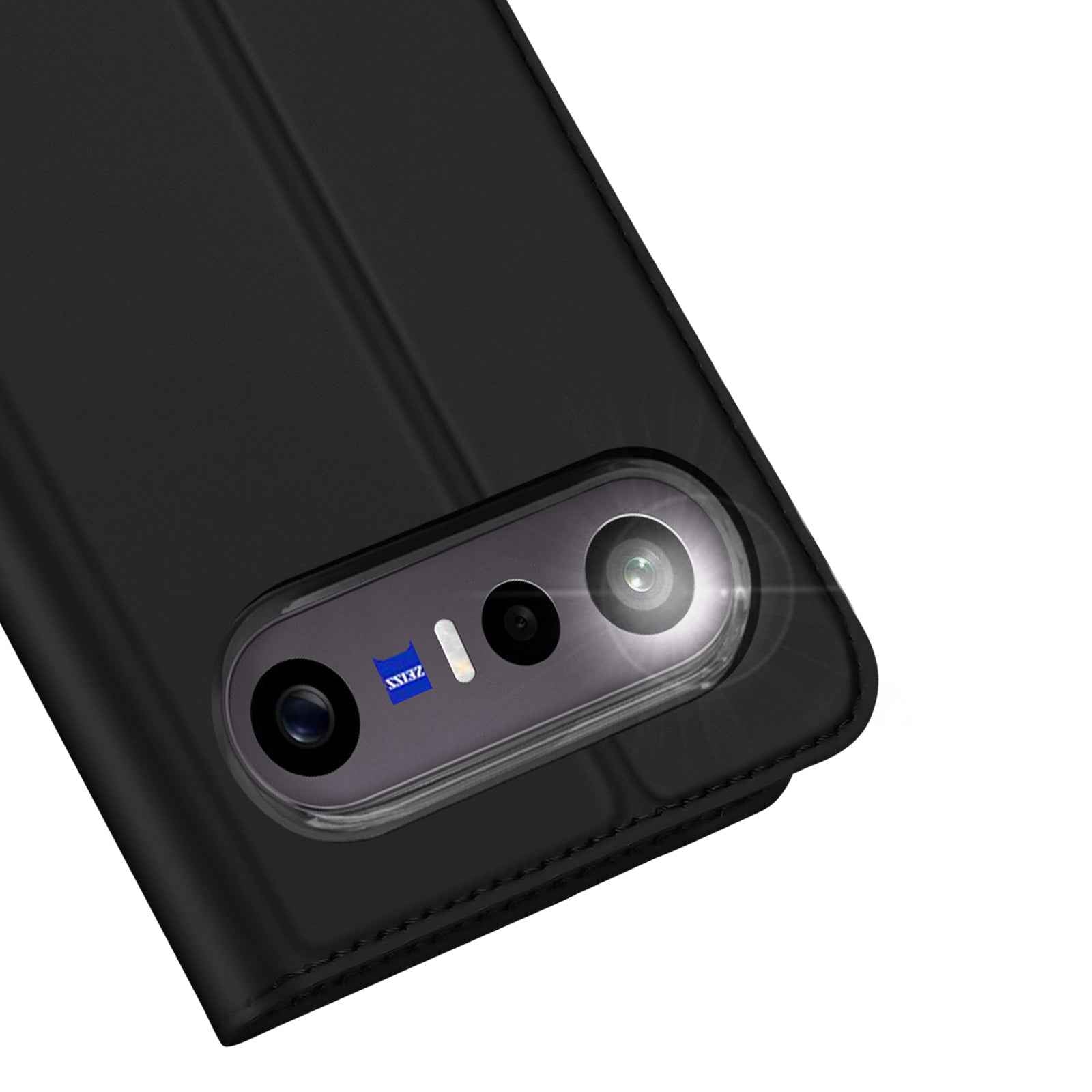 Dux Ducis for vivo S50 Pro mini 5G / vivo X300 FE 5G Case DUX DUCIS Skin Pro Series Leather Stand Cover Card Holder - Black