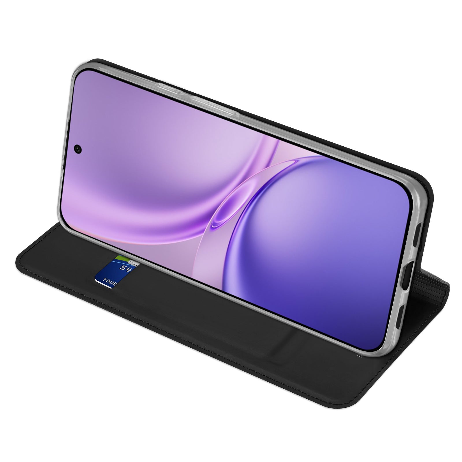 Dux Ducis for vivo S50 Pro mini 5G / vivo X300 FE 5G Case DUX DUCIS Skin Pro Series Leather Stand Cover Card Holder - Black