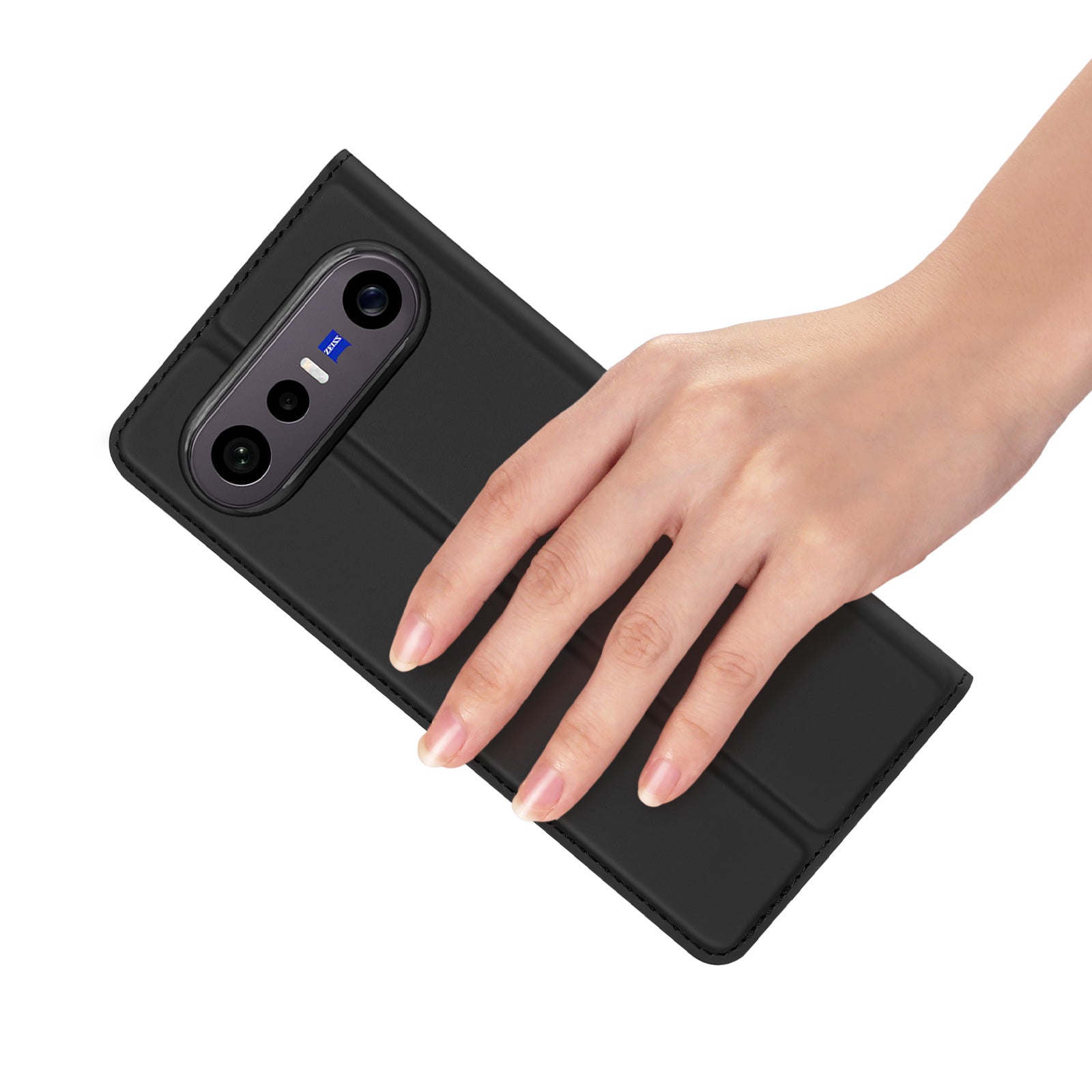 Dux Ducis for vivo S50 Pro mini 5G / vivo X300 FE 5G Case DUX DUCIS Skin Pro Series Leather Stand Cover Card Holder - Black