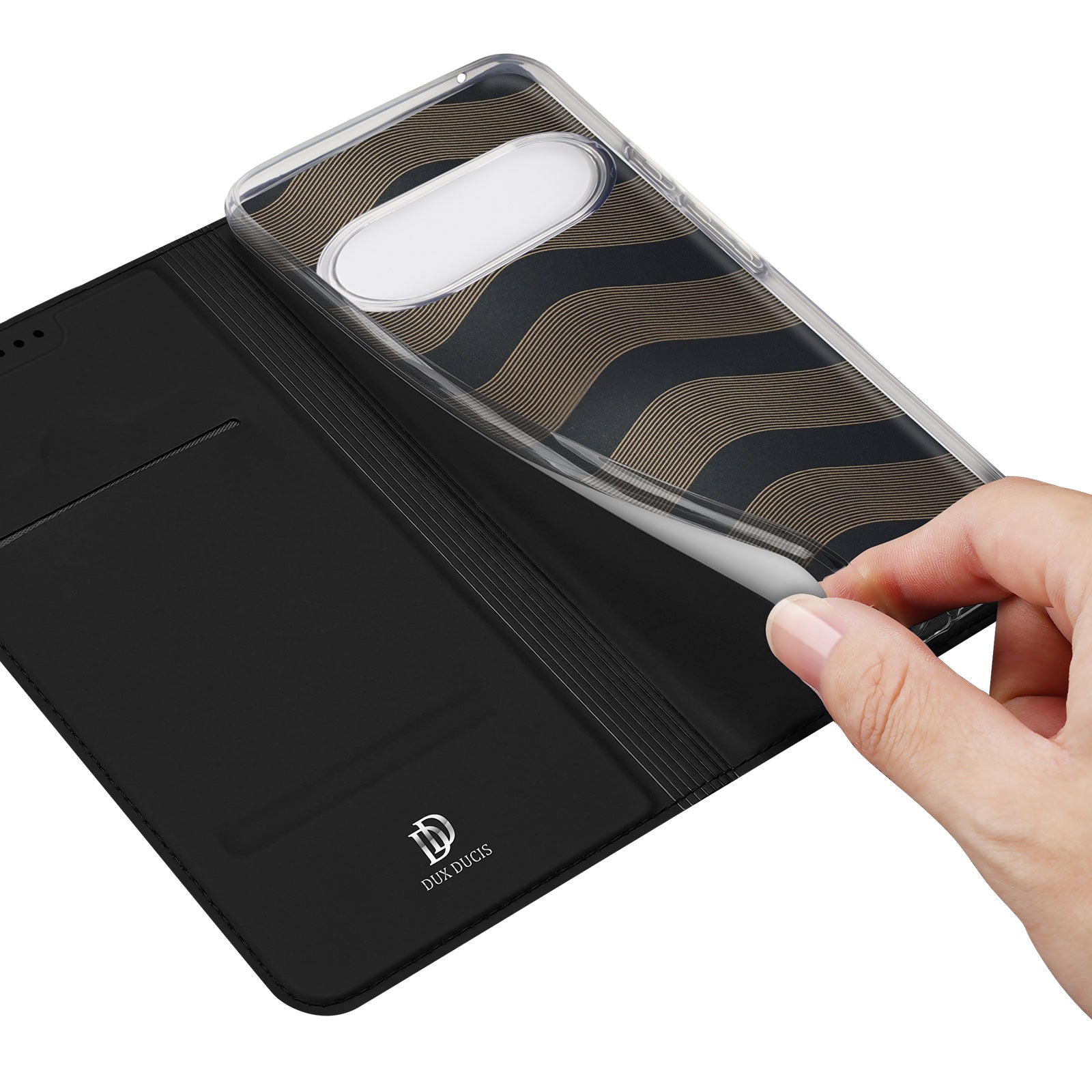 Dux Ducis for vivo S50 Pro mini 5G / vivo X300 FE 5G Case DUX DUCIS Skin Pro Series Leather Stand Cover Card Holder - Black