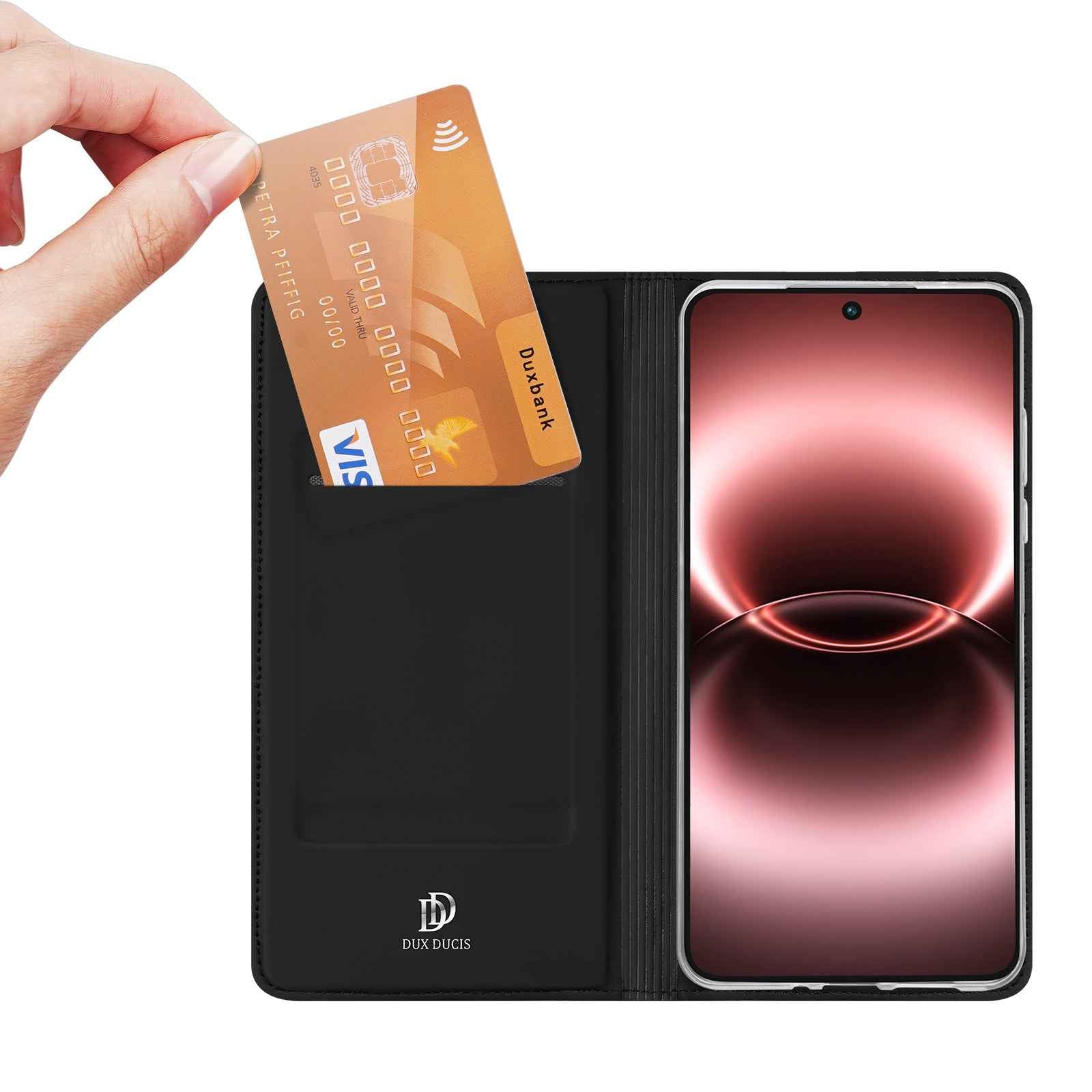 Dux Ducis for vivo X300 Ultra 5G Case DUX DUCIS Skin Pro Series Leather Stand Cover Card Holder - Black