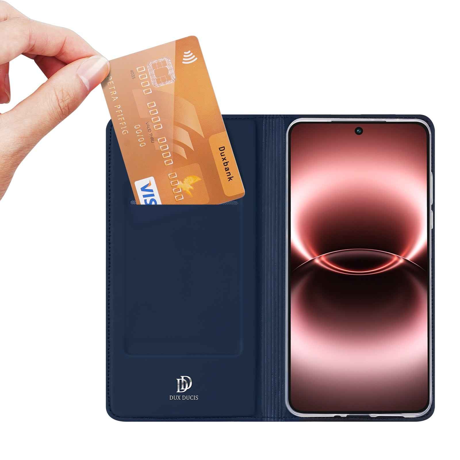 Dux Ducis for vivo X300 Ultra 5G Case DUX DUCIS Skin Pro Series Leather Stand Cover Card Holder - Blue