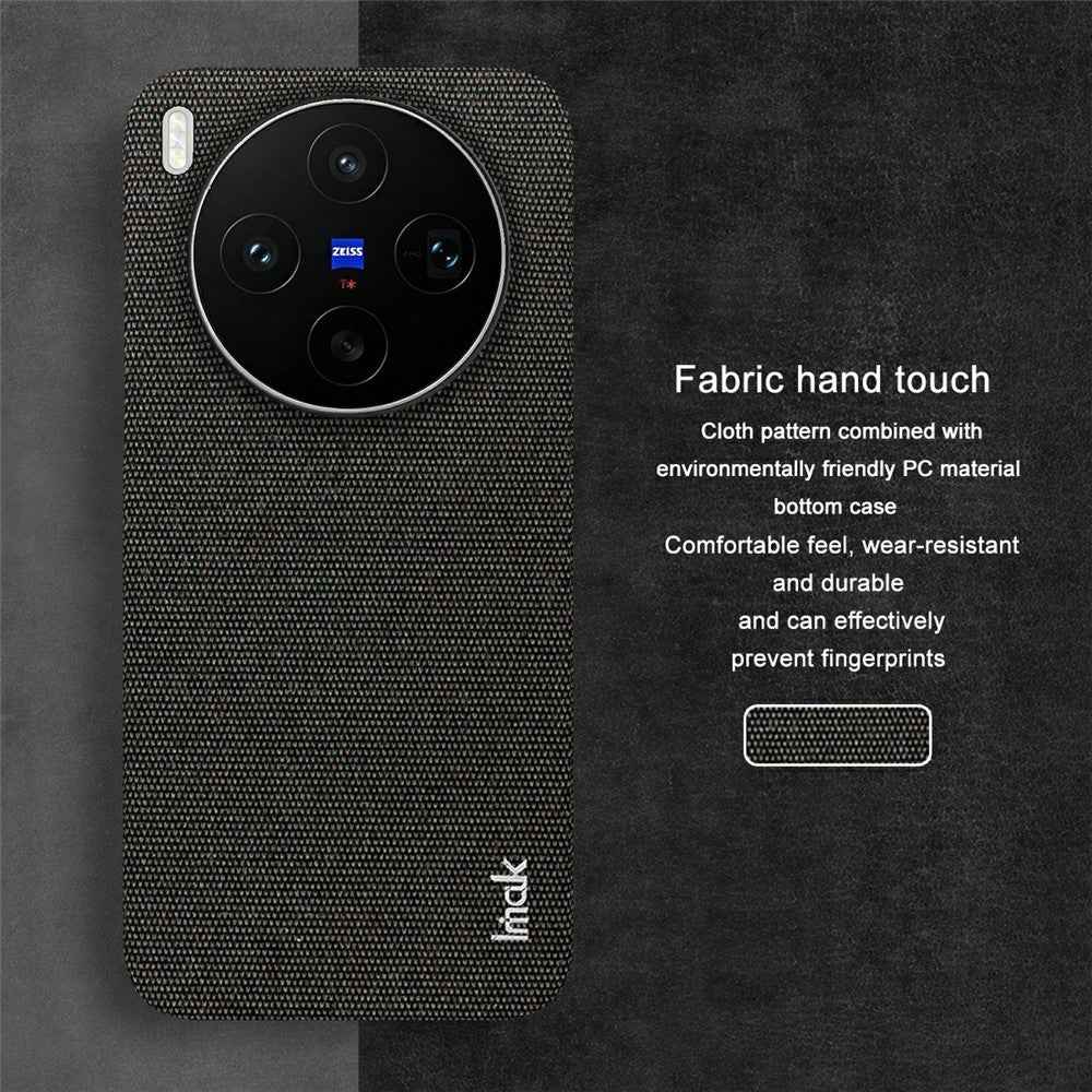 IMAK Ruiyi Series for vivo X300s 5G Case Fabric Texture Leather + PC Phone Back Cover - Black
