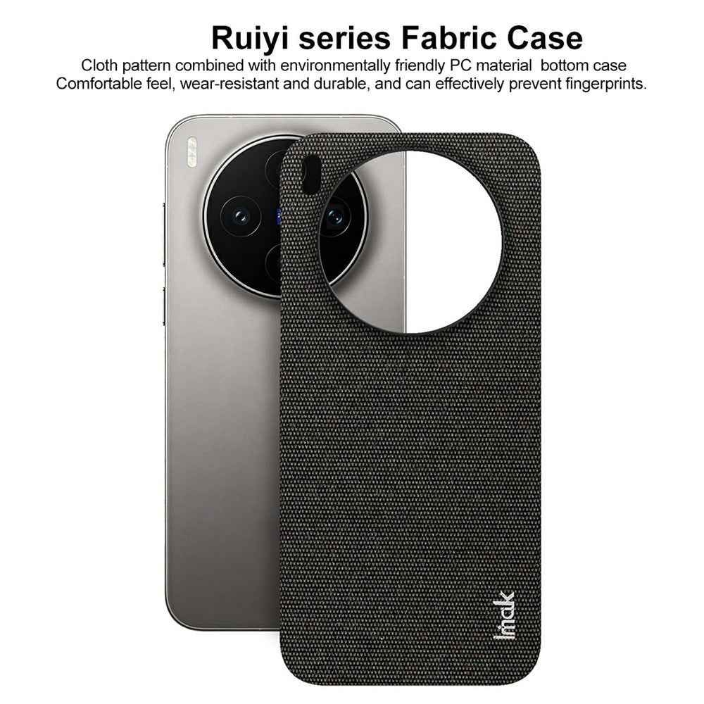 IMAK Ruiyi Series for vivo X300s 5G Case Fabric Texture Leather + PC Phone Back Cover - Black
