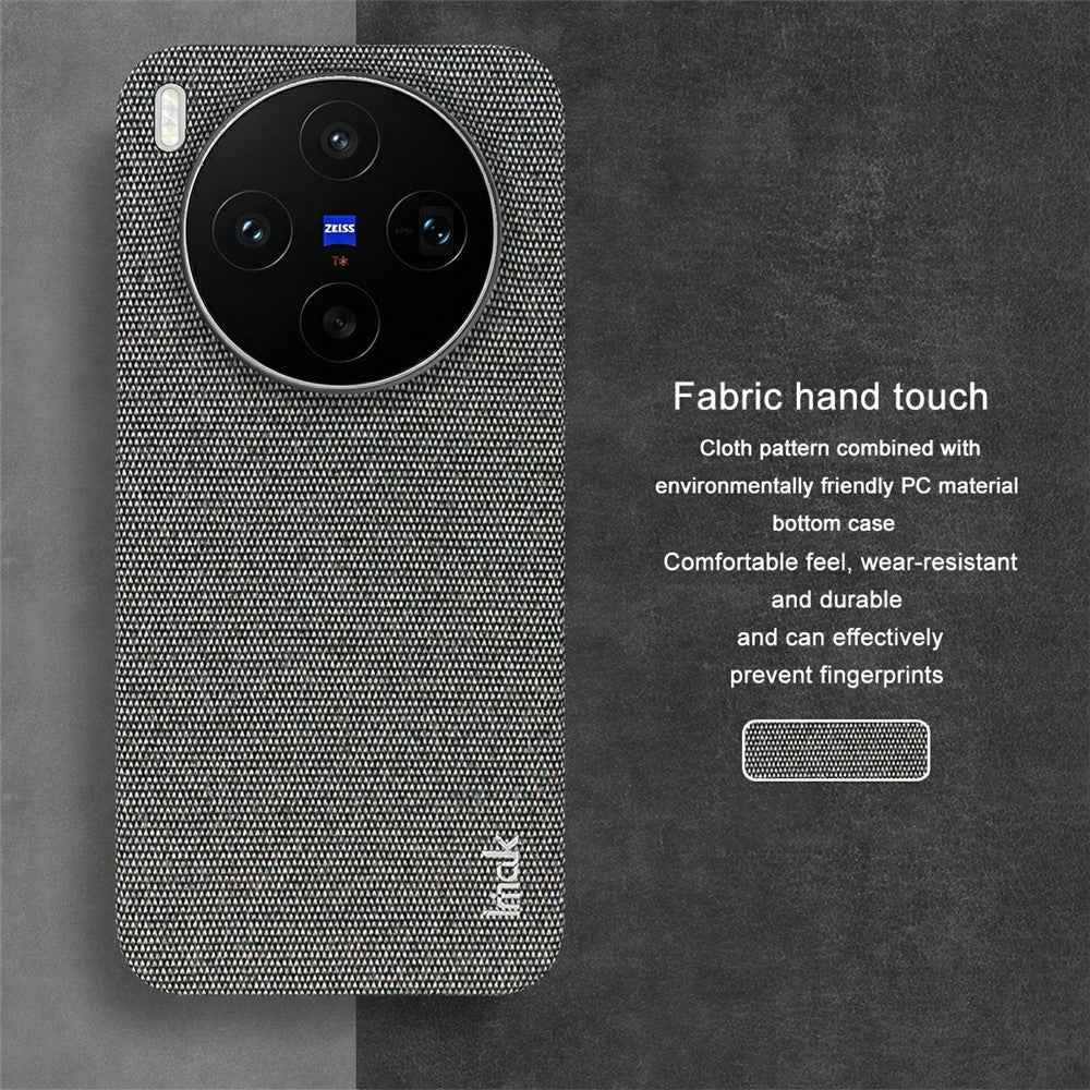 IMAK Ruiyi Series for vivo X300s 5G Case Fabric Texture Leather + PC Phone Back Cover - Dark Grey