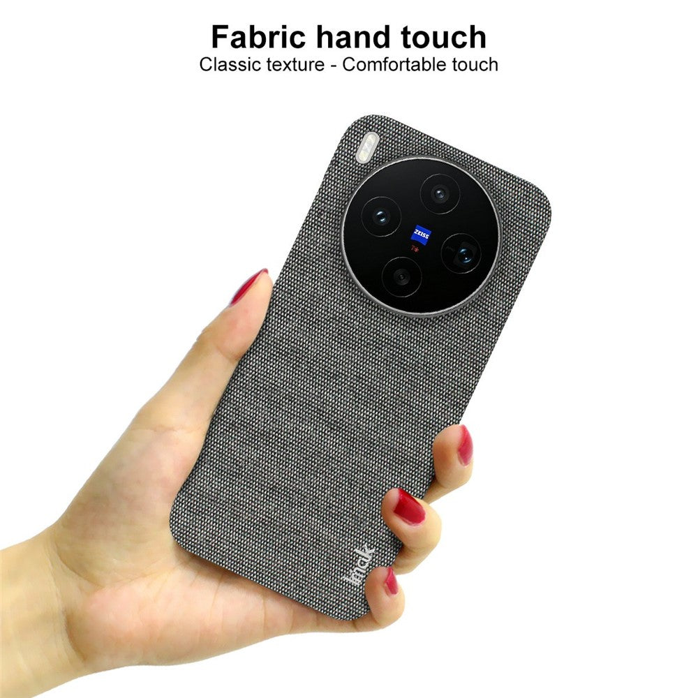 IMAK Ruiyi Series for vivo X300s 5G Case Fabric Texture Leather + PC Phone Back Cover - Dark Grey