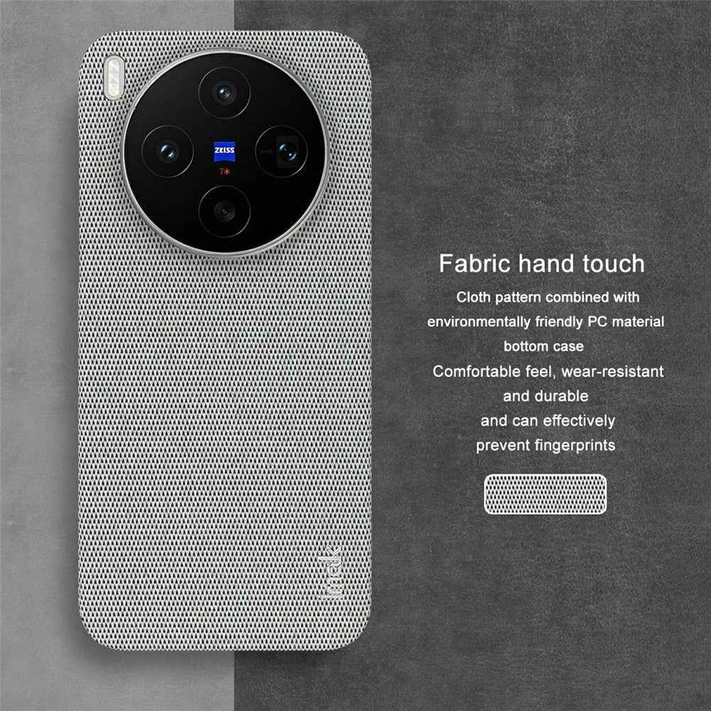 IMAK Ruiyi Series for vivo X300s 5G Case Fabric Texture Leather + PC Phone Back Cover - Light Grey