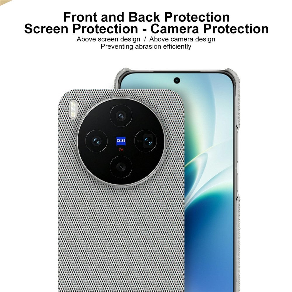 IMAK Ruiyi Series for vivo X300s 5G Case Fabric Texture Leather + PC Phone Back Cover - Light Grey