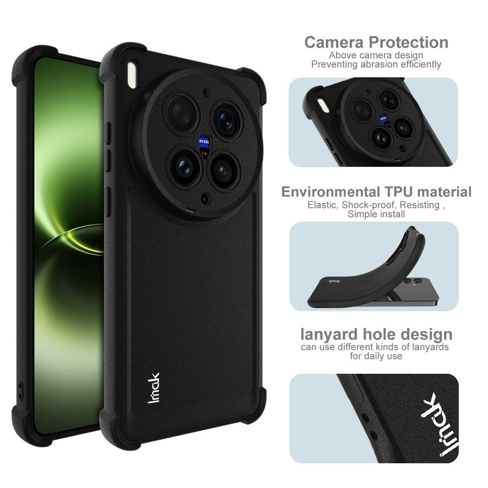 IMAK For vivo X300 Ultra 5G Case TPU Phone Cover Airbag Shockproof Protection - Matte Black