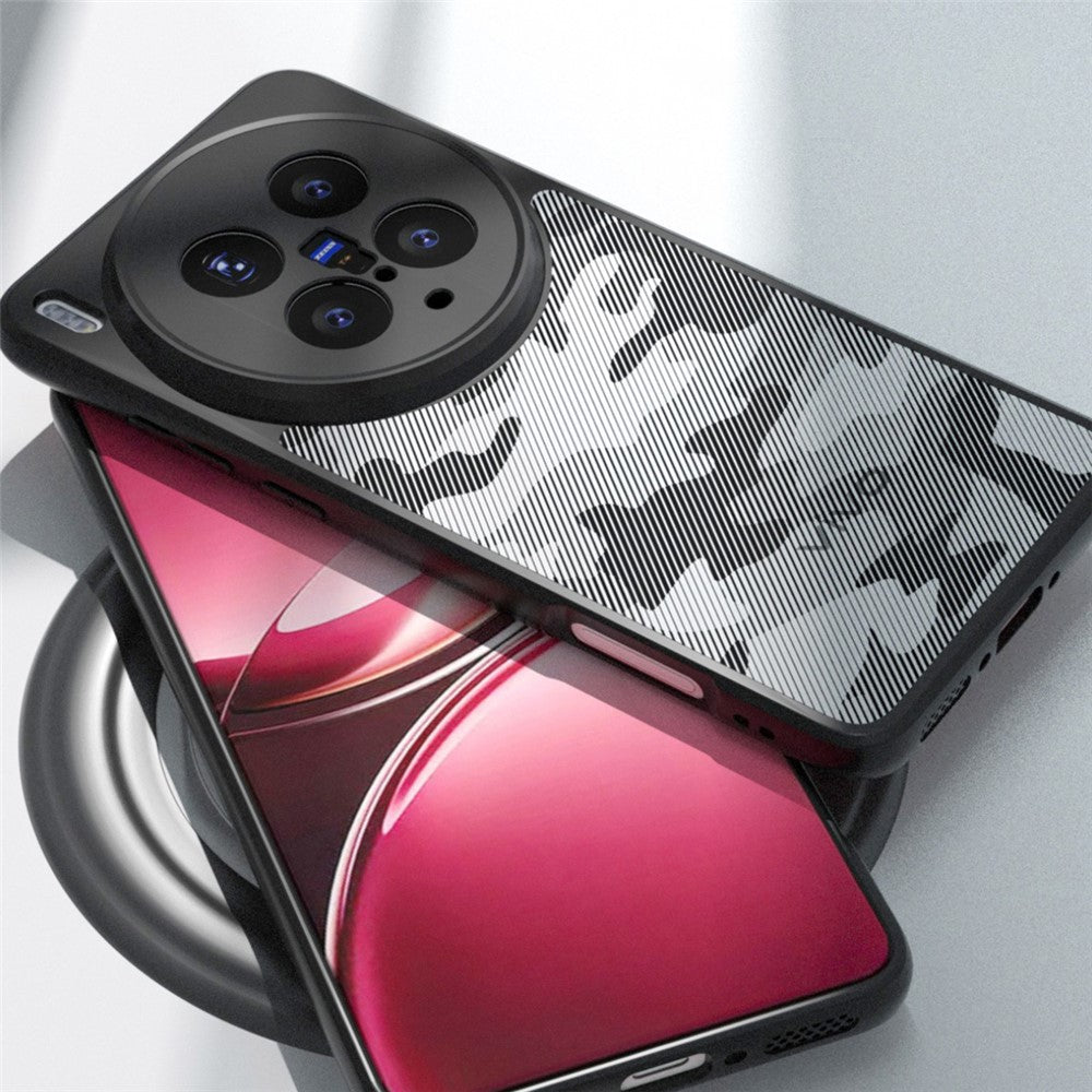 IBMRS for vivo X300 Pro 5G Mobile Cover Soft TPU + Hard PC Case with Wrist Strap (Precision Cutouts) - Checkered Camouflage