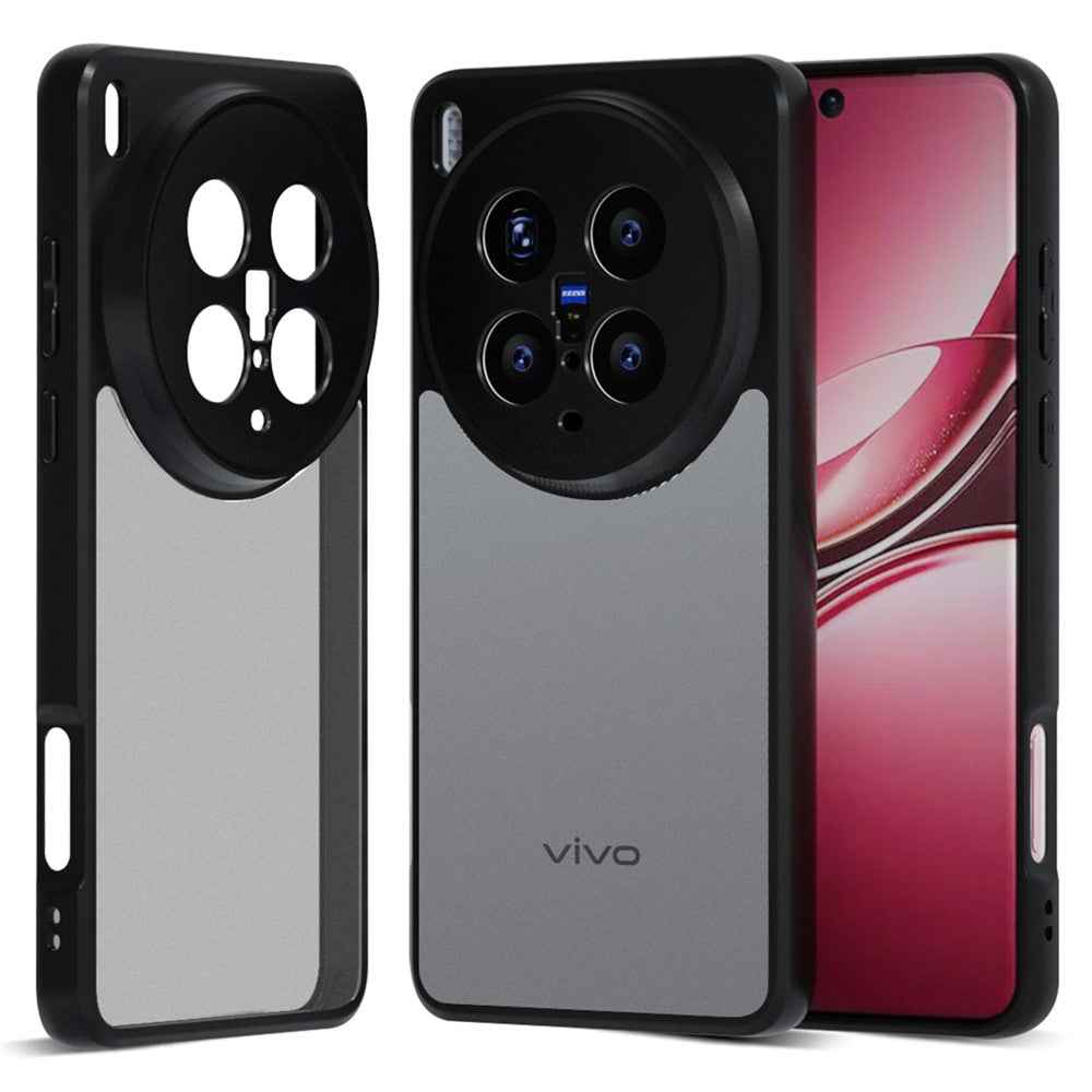 IBMRS for vivo X300 Pro 5G Mobile Cover Soft TPU + Hard PC Case with Wrist Strap (Precision Cutouts) - Frosted Black